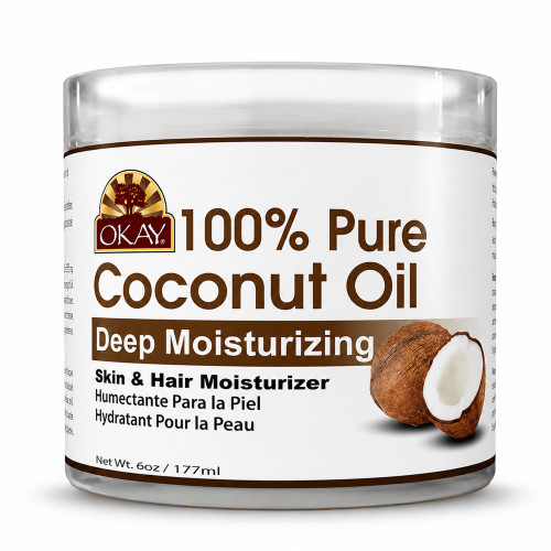 OKAY Pure Naturals 100% Pure Coconut Pure Oil - 6 oz / 177 ml