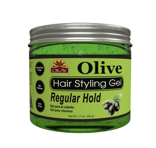 OKAY OLIVE HAIR STYLING GEL, REGULAR HOLD 17OZ