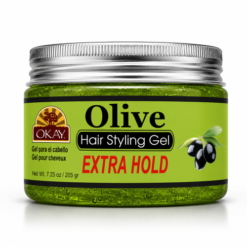 OKAY Extra Hold Olive Hair Styling Gel - 7.25 oz / 205 gr
