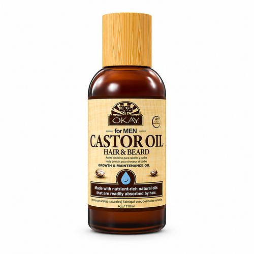OKAY Men's Hair & Beard Castor Oil - 4 oz / 118 ml