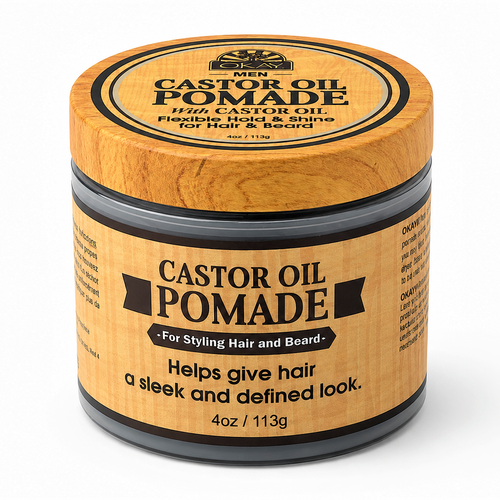 OKAY Men's Castor Oil Beard & Hair Pomade - 4 oz / 118 ml