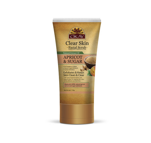 OKAY Pure Naturals APRICOT & SUGAR FACIAL SCRUB 6oz / 170gr