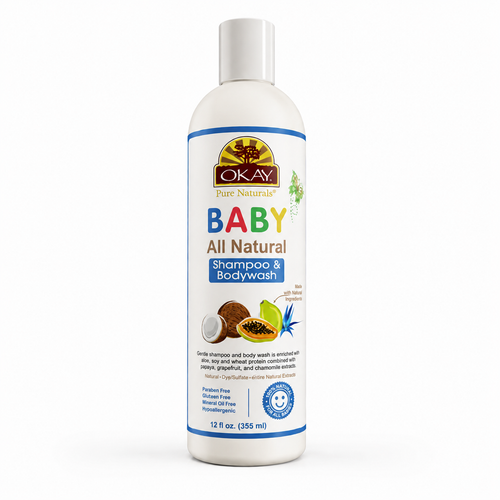OKAY Pure Naturals All Natural Baby Shampoo & Body Wash - 12 oz / 355 ml