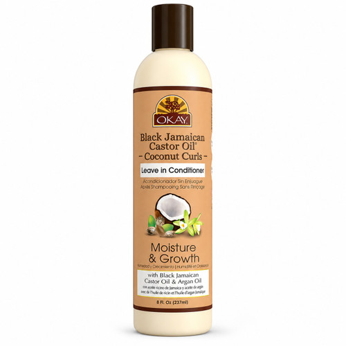 OKAY Black Jamaican Castor Oil & Coconut Curls Leave in Conditioner - 8 oz / 237 ml