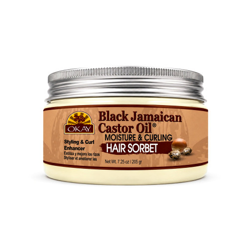 OKAY Black Castor Oil Moisture & Curling Hair Sorbet - 7.25 oz / 205 gr