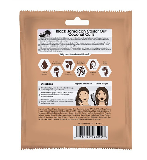 OKAY Black Jamaican Castor Oil Coconut Curls Leave in Conditioner - 1.25 oz / 37 ml