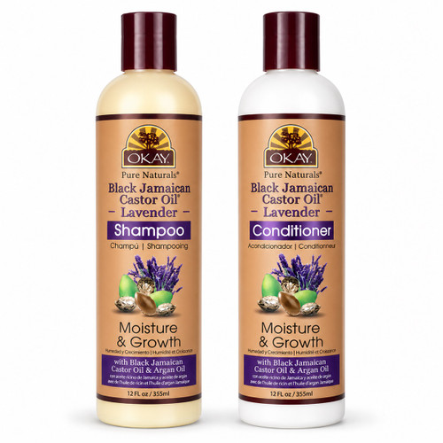 OKAY Pure Naturals Black Jamaican Castor Oil & Lavender Hair Care Set - 24 oz