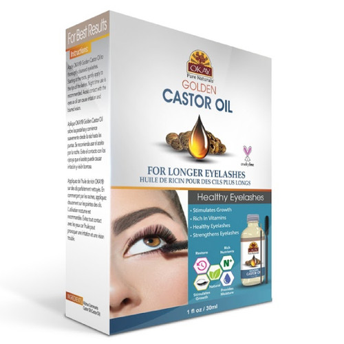 OKAY Pure Naturals  GOLDEN CASTOR OIL LONGER EYELASHES 1oz