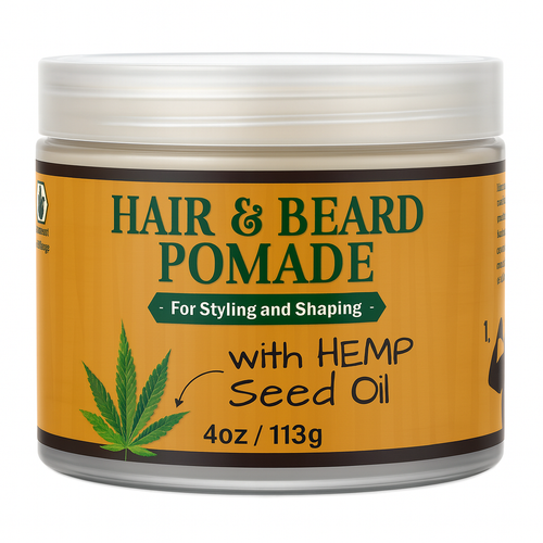 Hair & Beard Pomade with Hemp Seed Oil - 4 oz / 118 ml