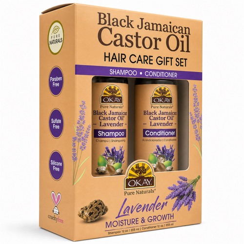 OKAY Pure Naturals Black Jamaican Castor Oil & Lavender Hair Care Gift Set - 24 oz