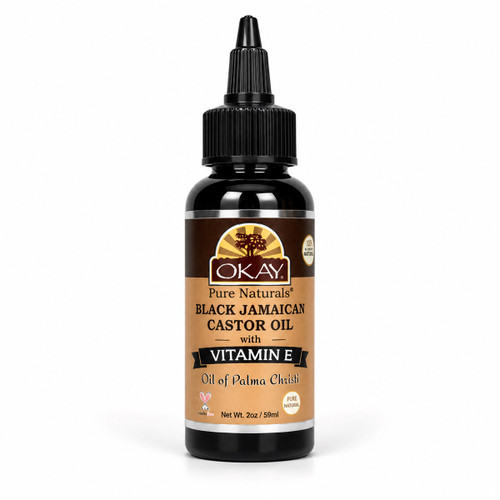 OKAY Pure Naturals Black Jamaican Castor Oil with Vitamin E & Panthenol - 2 oz / 59 ml