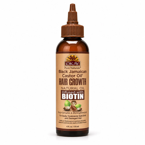 OKAY Pure Naturals Black Jamaican Castor Oil with Biotin - 4 oz / 118 ml