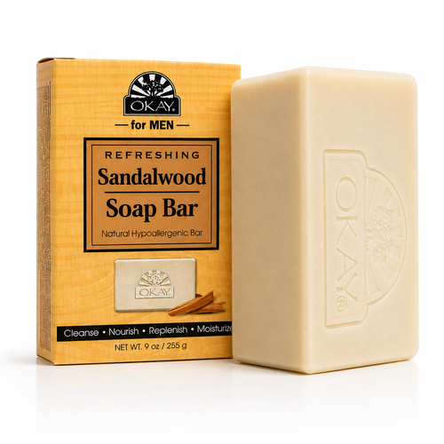 OKAY Men's Sandalwood Soap Bar - 9 oz / 255 gr