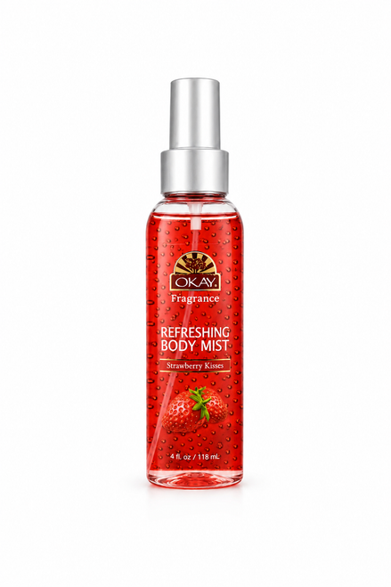 OKAY REFRESHING BODY MIST STRAWBERRY KISSES  4oz / 118ml