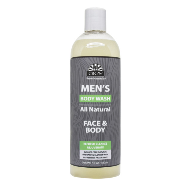 OKAY Men's All Natural Body & Face Wash - 16 oz / 473 ml ...