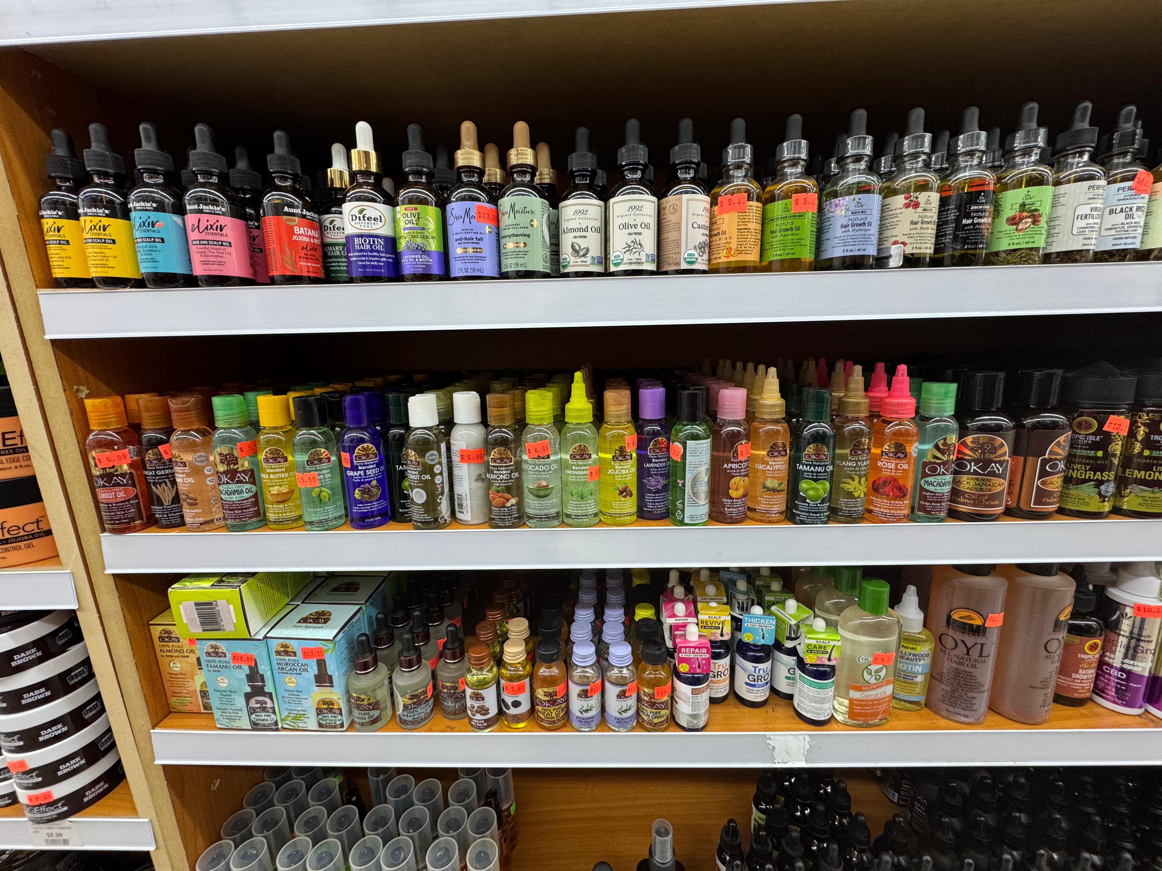 OKAY Pure Naturals natural and skin care products on shelf
