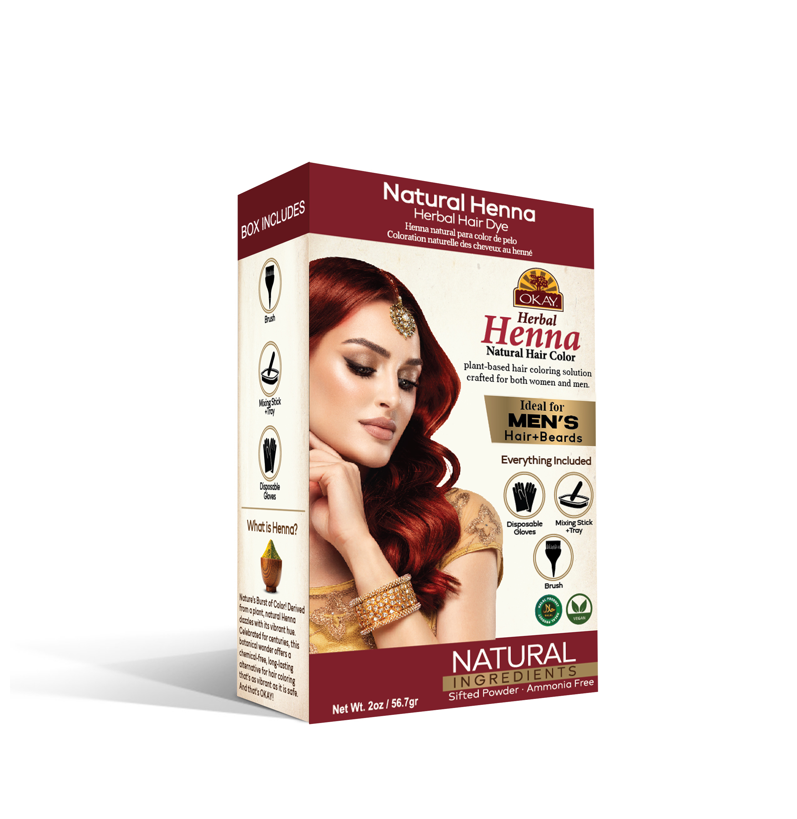 OKAY Herbal HENNA NATURAL COLOR Henna Hair Color - 56.7 gr