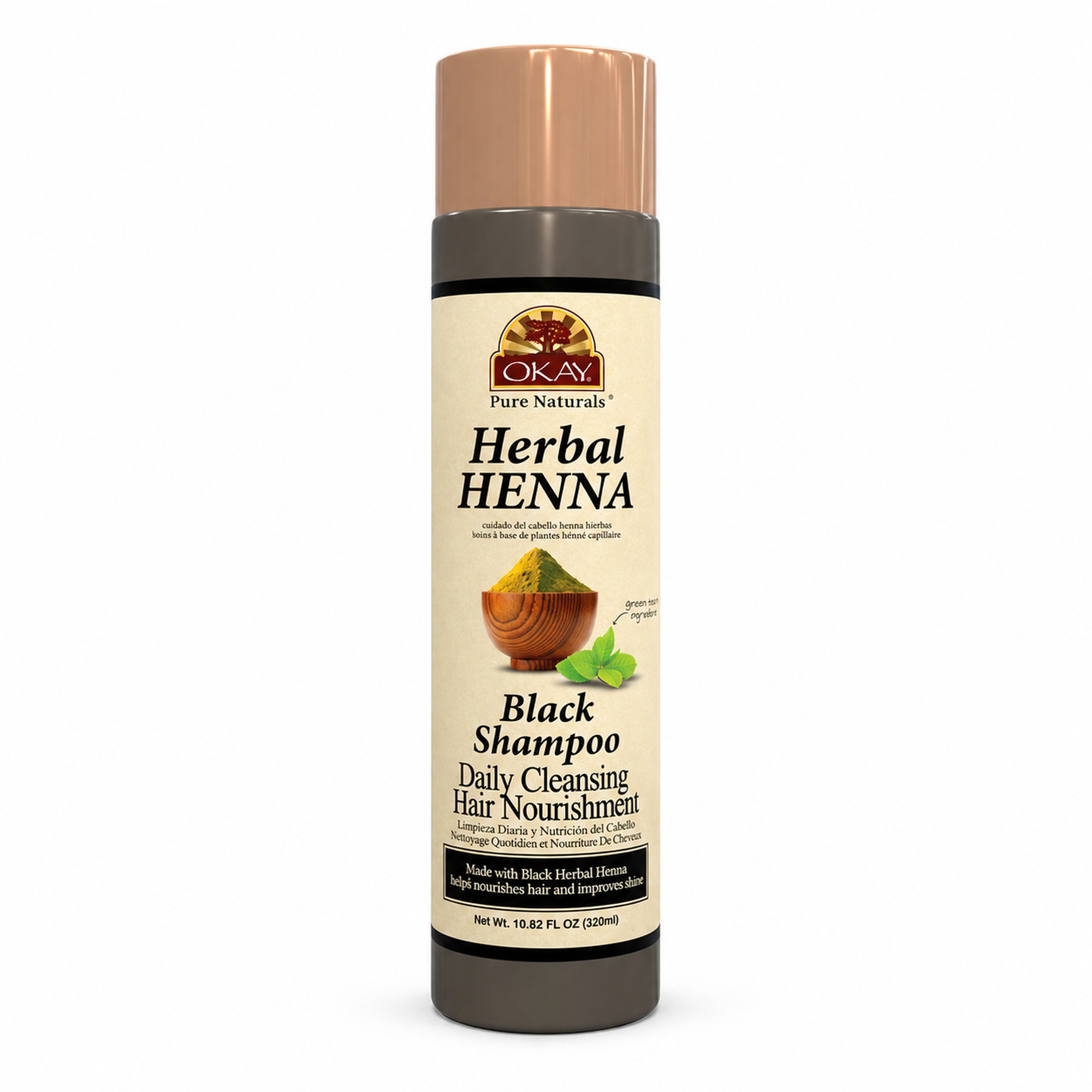 OKAY Black Herbal Henna Shampoo - 10.82 oz - OkayPureNaturals.com