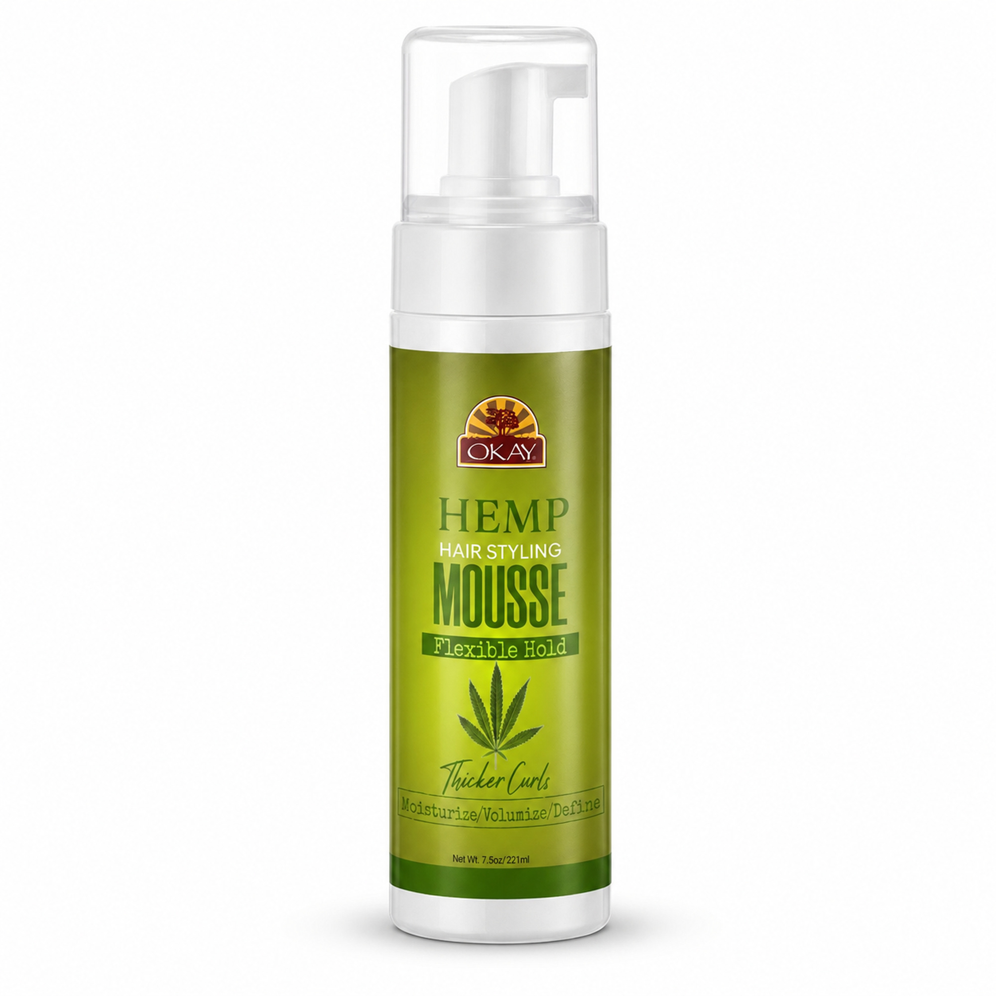 OKAY Hemp Hair Styling Mousse - 7.5 oz / 222 ml - OkayPureNaturals.com