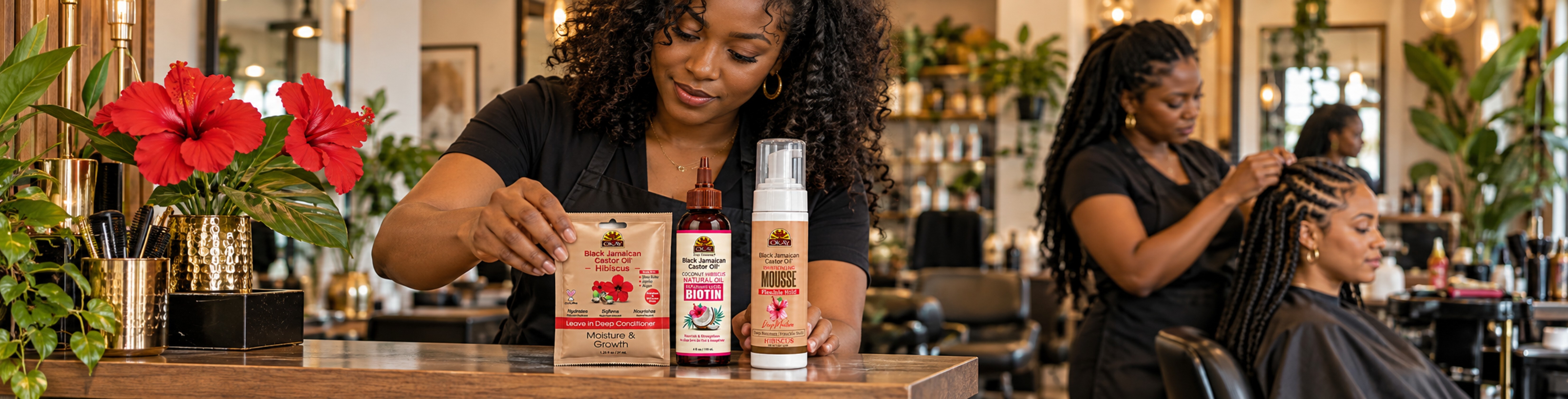 Black Jamaican Castor Oil Hibiscus Hair Care - OKAY Pure Naturals