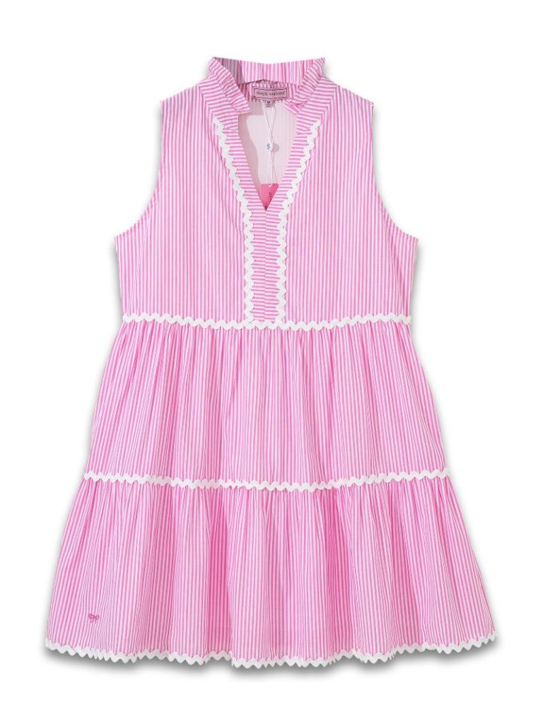 strapless open back dress City Threads USA-Made Cotton Girls Soft Camisole Dress | Pink