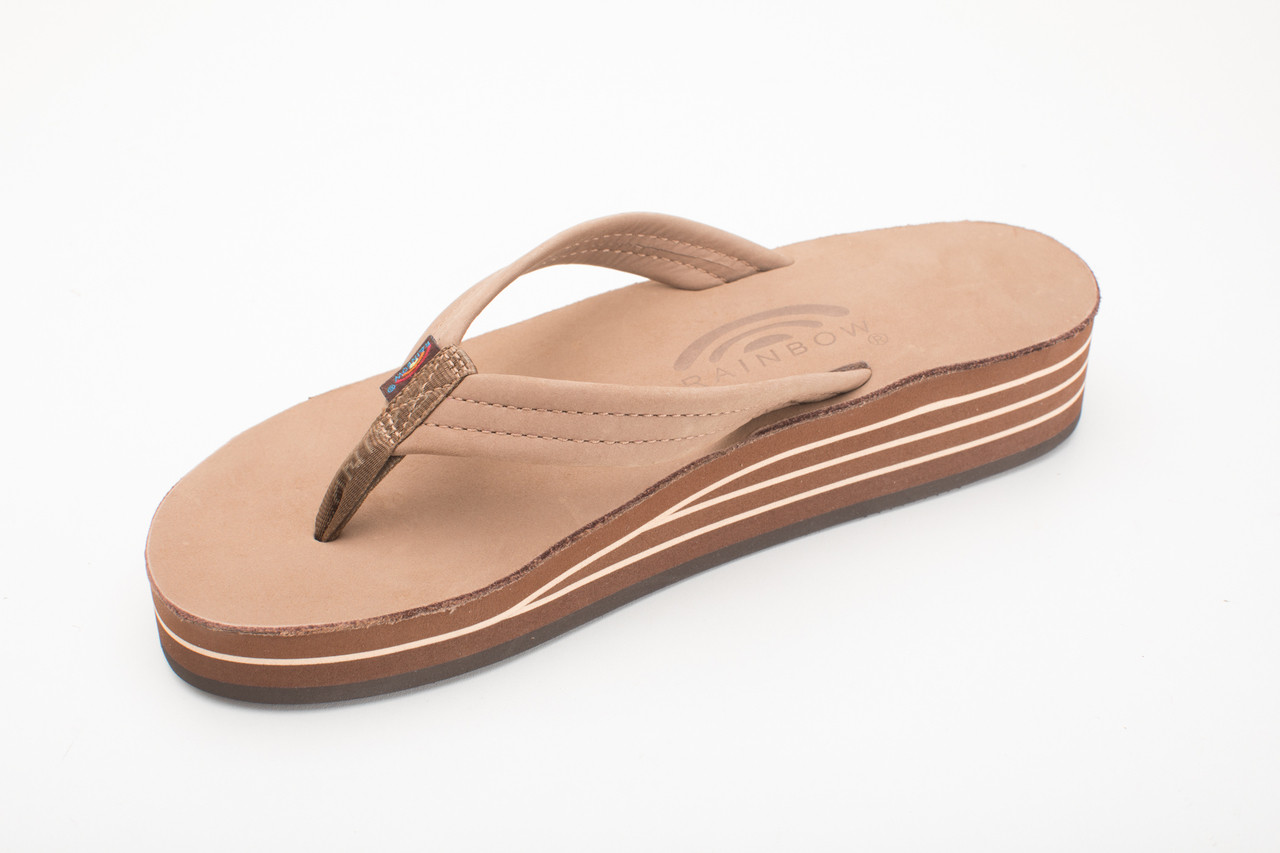 Rainbow Sandals Ladies 4 Layer Wedge Dark Brown Premier Leather 3