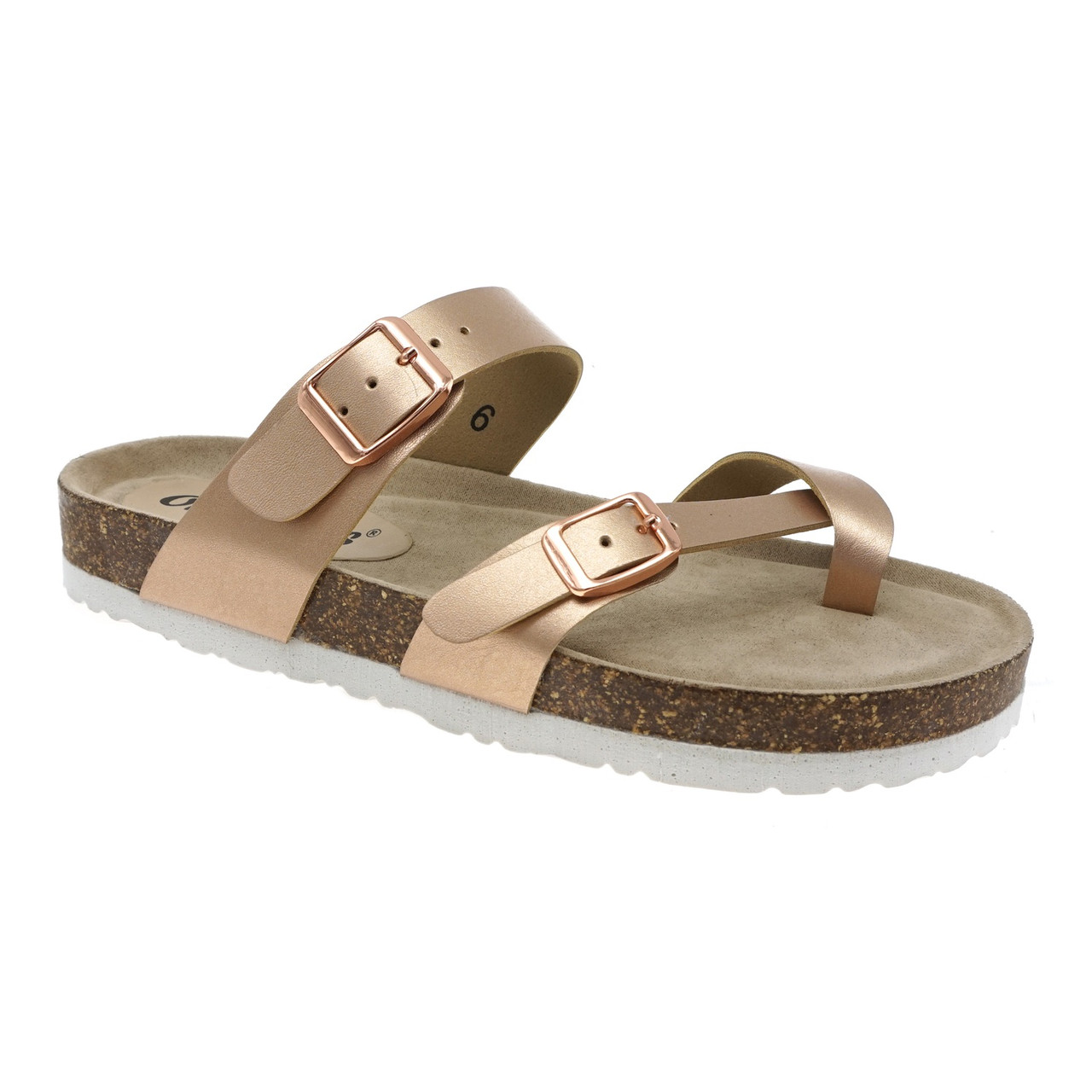 outwoods sandals rose gold