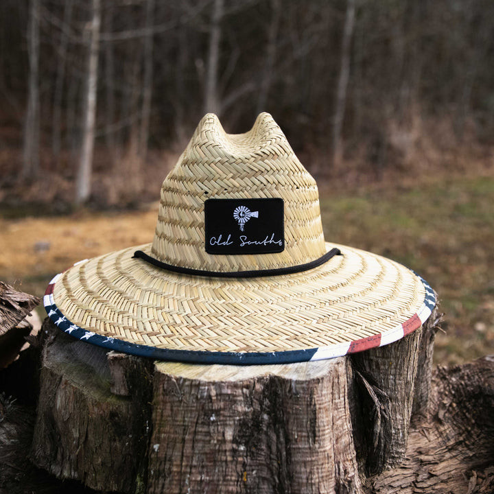 OLD SOUTH AMERICAN FLAG STRAW HAT 