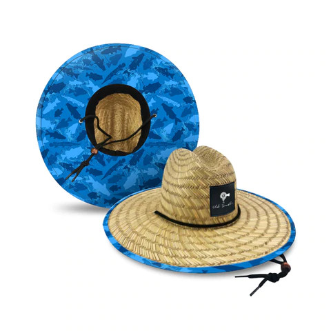 OLD SOUTH FISH CAMO STRAW HAT NATURAL 