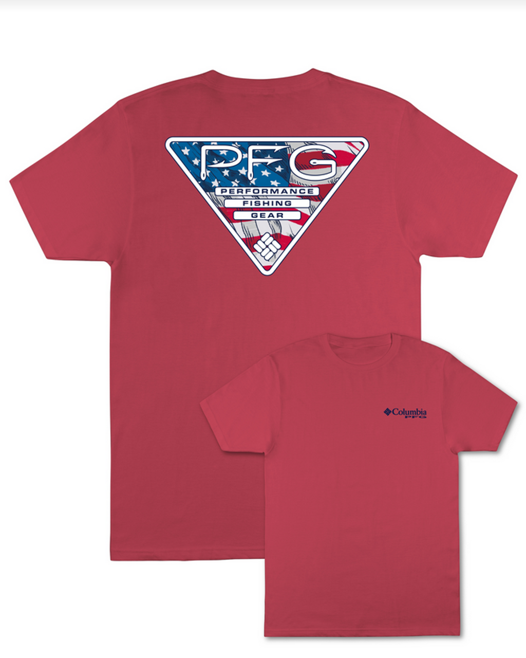 COLUMBIA PFG CREEL T-SHIRT SUNSET RED - Pee Dee Outfitters