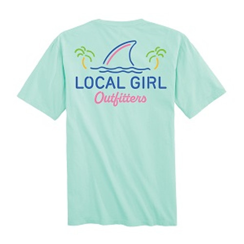 LOCAL GIRL OUTFITTERS SHARK FIN T-SHIRT ISLAND REEF