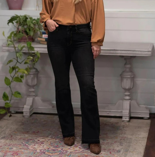 HW TUMMY CONTROL BOOTCUT JEAN BLACK 88787REGBK