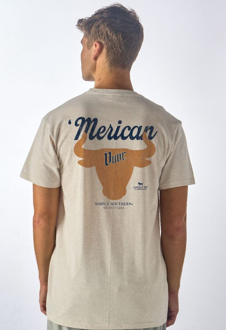 SIMPLY SOUTHERN 'MERICAN DUDE BULL T-SHIRT WISP