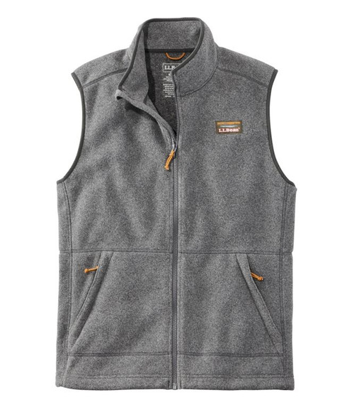 L.L. BEAN MENS MOUNTAIN FLEECE VEST CHARCOAL HEATHER