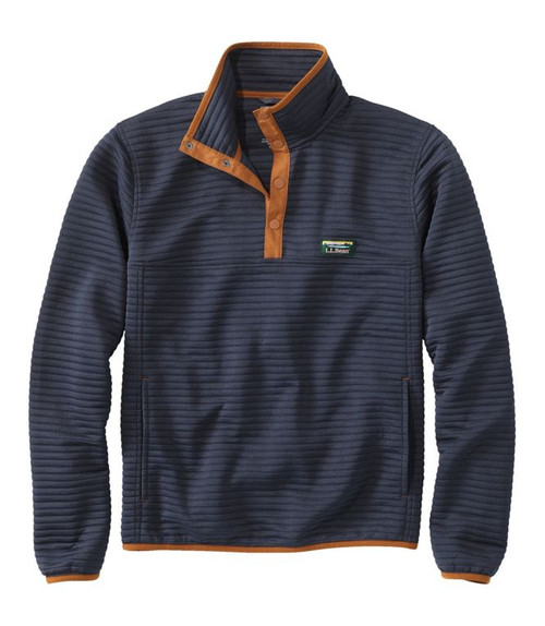 L.L. BEAN MENS AIRLIGHT KNIT PULLOVER NAVY