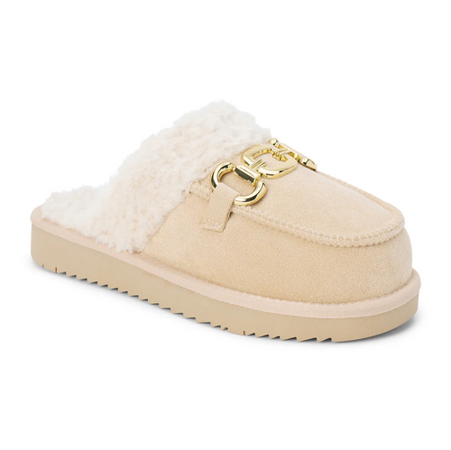 BEACH DAVOS FUR-LINED MULE NATURAL