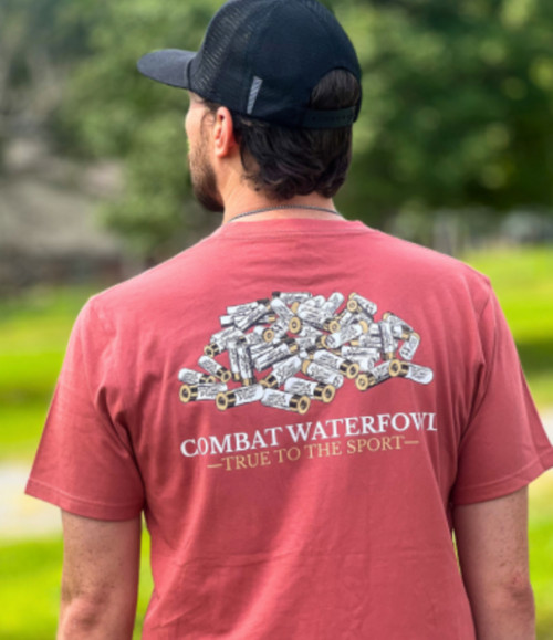 COMBAT WATERFOWL GIVE 'EM SHELLS T-SHIRT CLAY