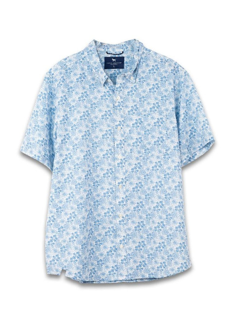 SIMPLY SOUTHERN MEN'S BUTTON UP BLUE FLOWER