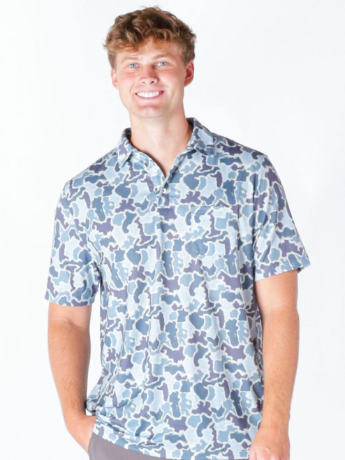 SIMPLY SOUTHERN MEN'S BLUE CAMO POLO