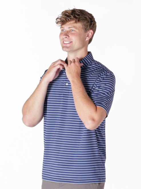 SIMPLY SOUTHERN MEN'S MICRO STRIPE UPF POLO NYSTR
