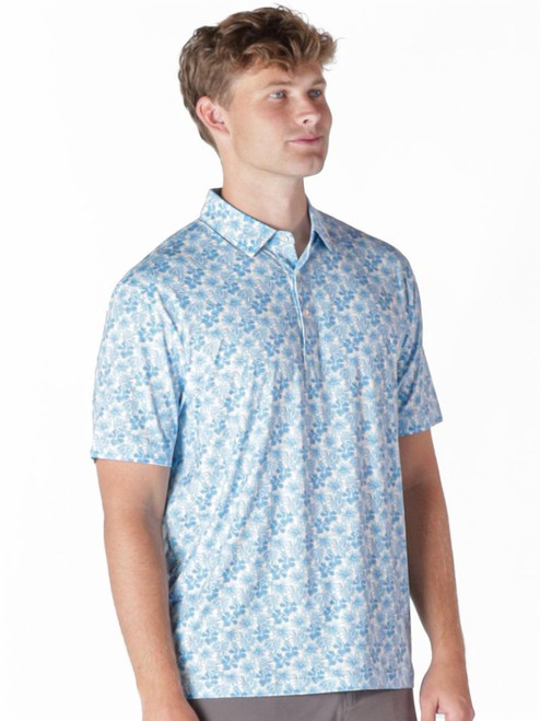 SIMPLY SOUTHERN MEN'S WATER DUDE POLO BLUE