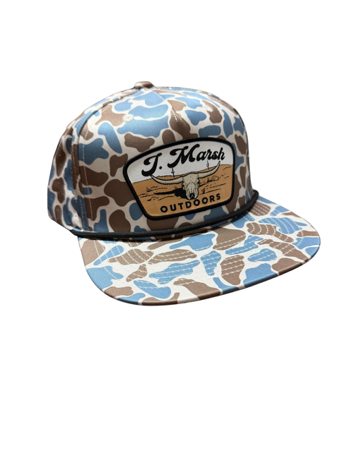 J MARSH CATTLE SKULL PATCH HAT BLUE OSC  JMSH006A
