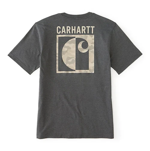 IRVINE CARBON HEATHER  BLOCK CAMO PKT T-SHIRT