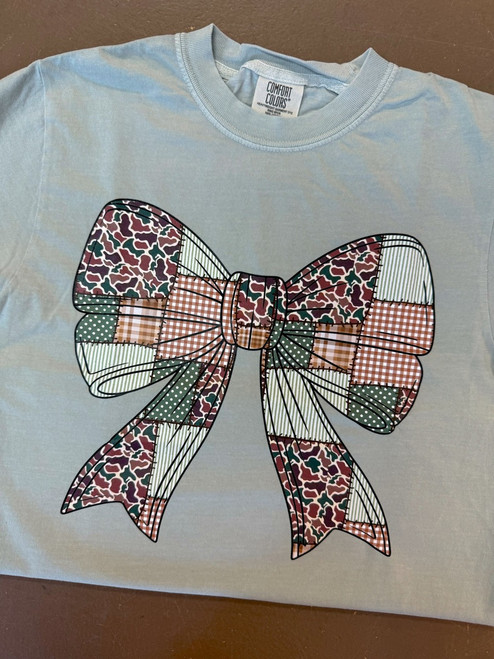 DASH FORWARD CAMO POLKA DOT BOW T-SHIRT BAY
