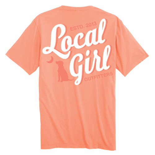 LOCAL GIRL CANTALOUPE STACKED SCRIPT T-SHIRT