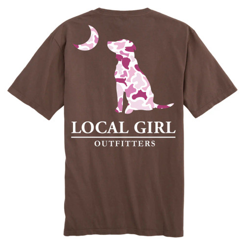 LOCAL GIRL YOUTH ESPRESSO PINK DOG MOON LOCALFLAGE BLUFF T-SHIRT