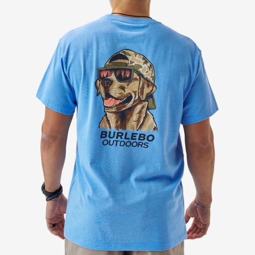 BURLEBO MALLARD CAMO DOG T-SHIRT PERIWINKLE BLUE