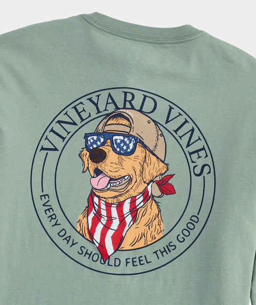 VINEYARD VINES AMERICA DOG PKT SHORT SLEEVE T-SHIRT H698-DUNE GRASS