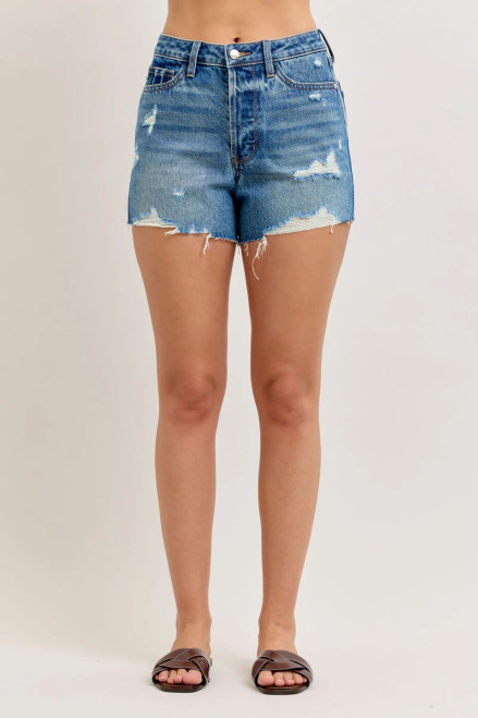 JUDY BLUE HIGH WAISTED RIGID MAGIC CUT OFF SHORTS MEDIUM WASH