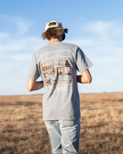 DIRTY MARSH FISH CAMP ESSENTIAL T-SHIRT GREY